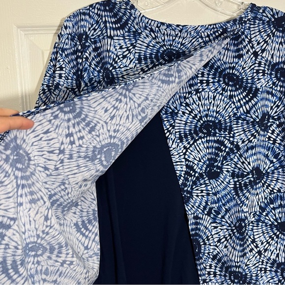 MICHAEL KORS Blue Split back Top | size large - Picture 8 of 10